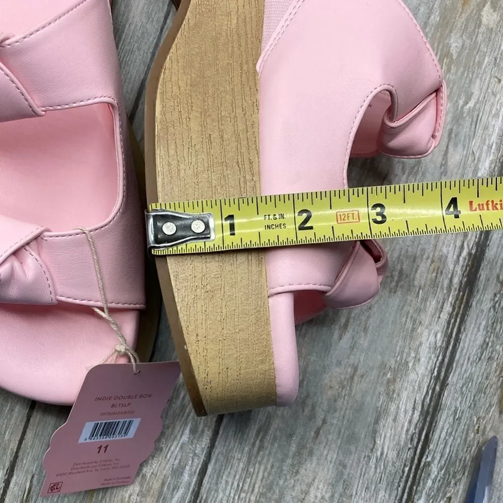 Sam & Libby Pink Platform Double Bow Tie Comfy Dress Sandals Shoes Size 11